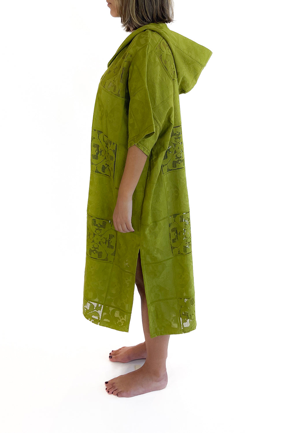 SORRENTO HOODED EMBROIDERY KAFTAN LONG