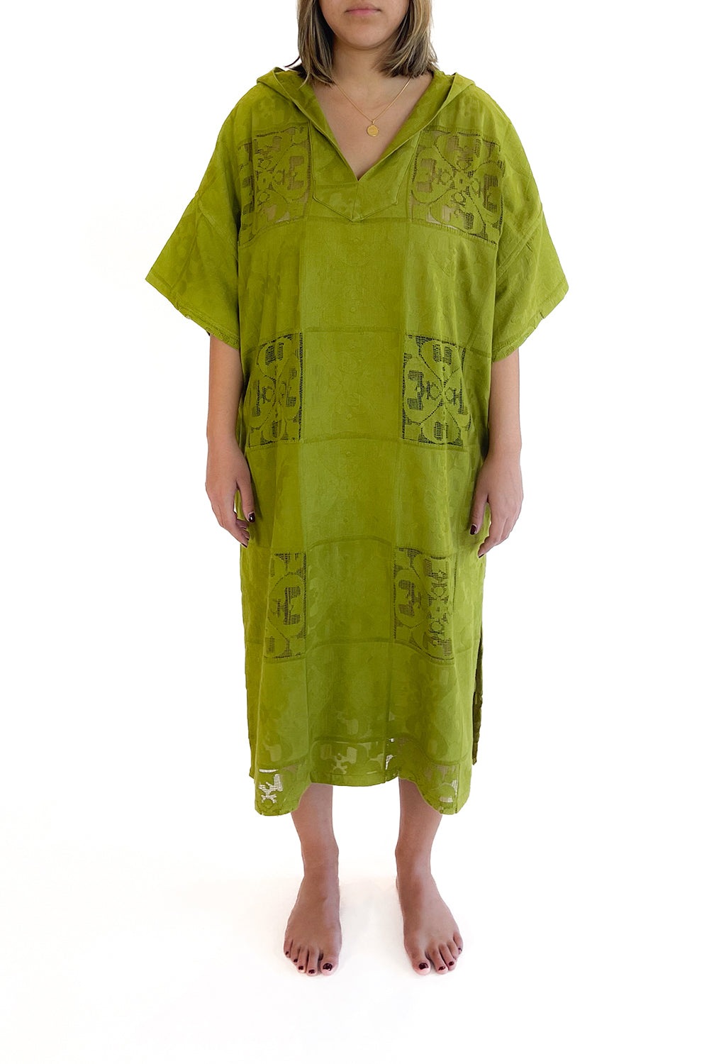 SORRENTO HOODED EMBROIDERY KAFTAN LONG