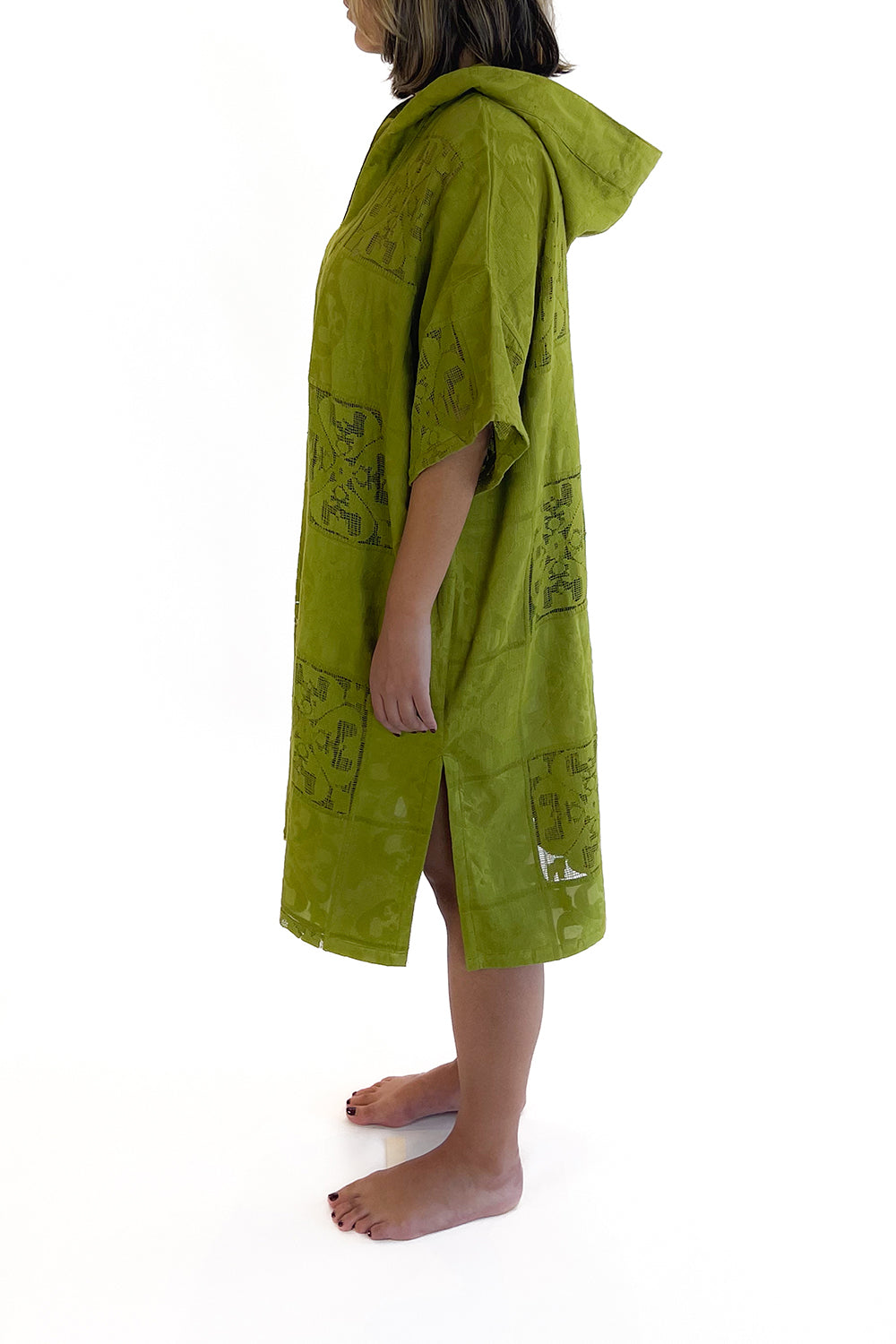 SORRENTO HOODED EMBROIDERY KAFTAN MIDI