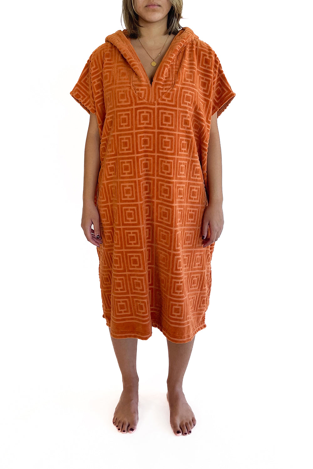 PALOMA HOODED JACQUARED KAFTAN MIDI